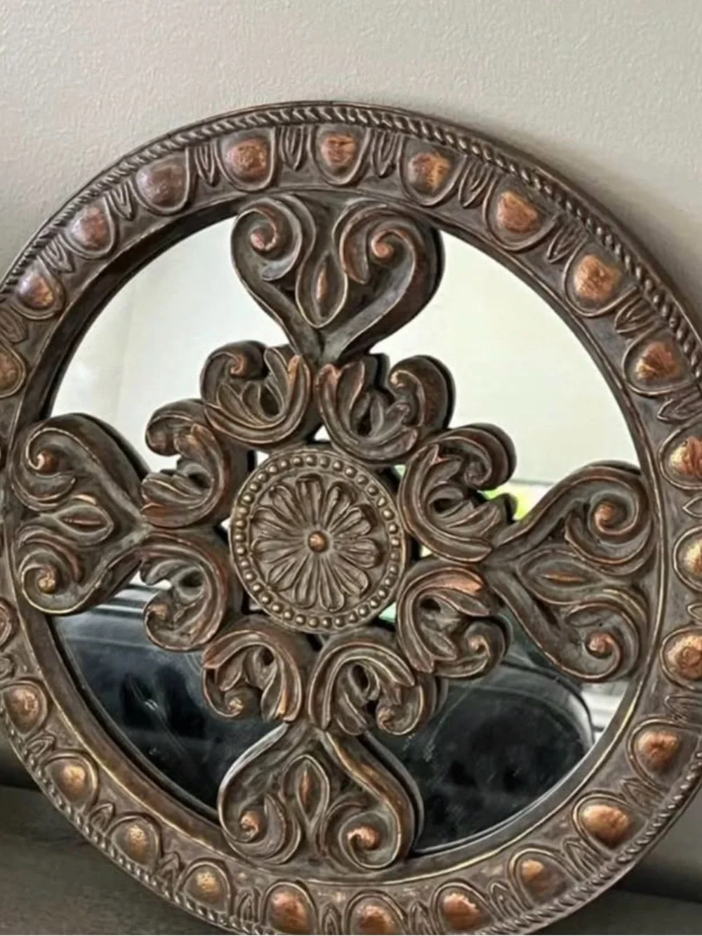 Vintage Bombay Co Round Medallion Wall Mirror